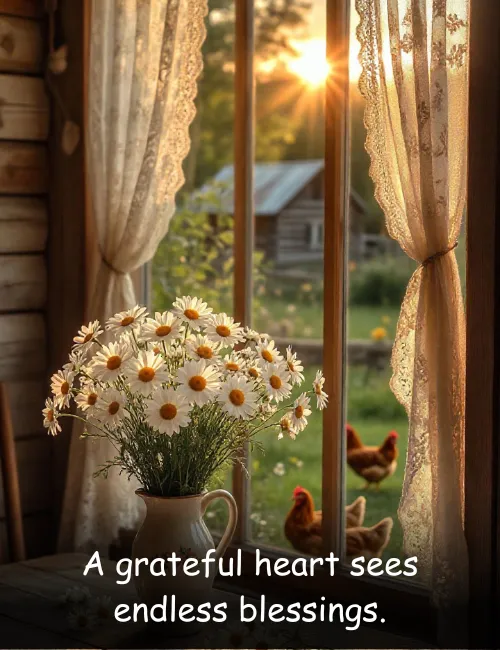 A grateful heart sees endless blessings.