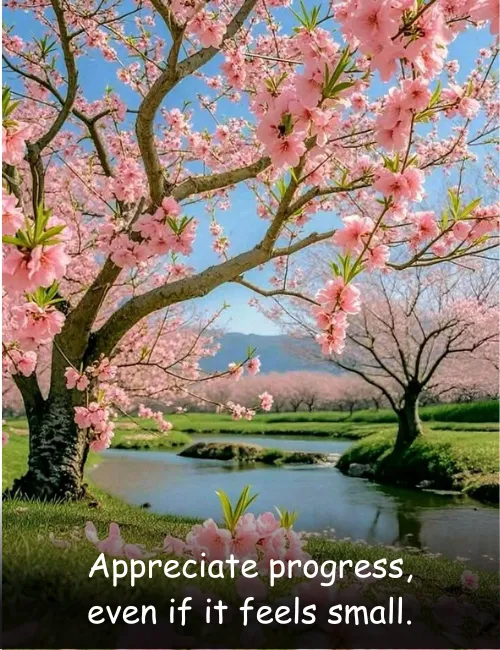 Appreciate progress, even if it feels small.