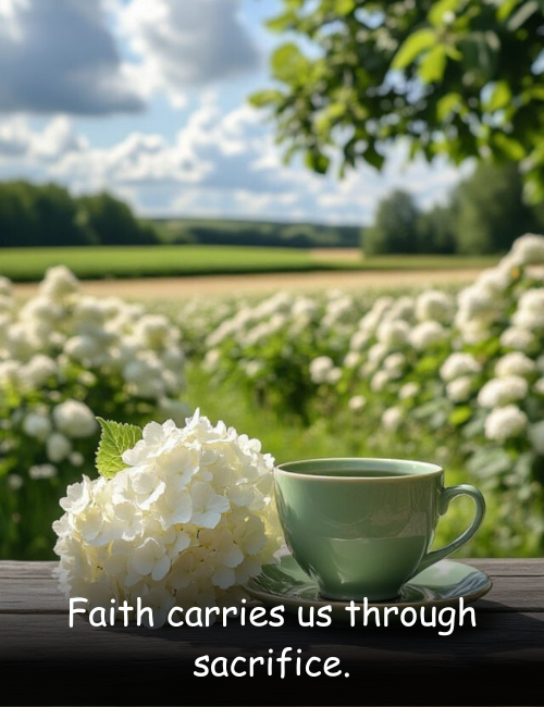Faith carries us through sacrifice.
