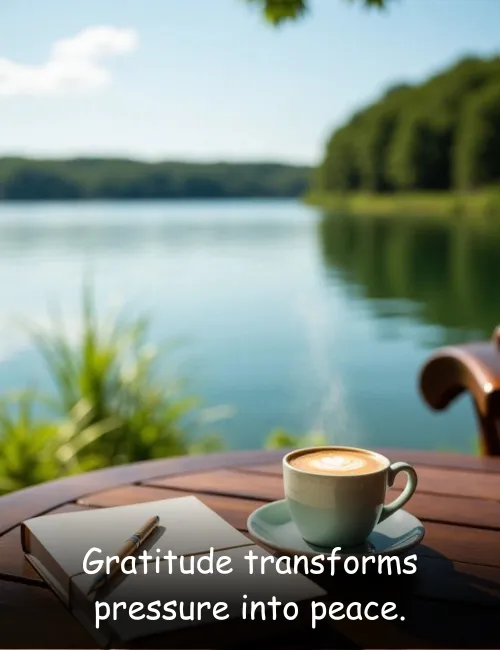 Gratitude transforms pressure into peace.