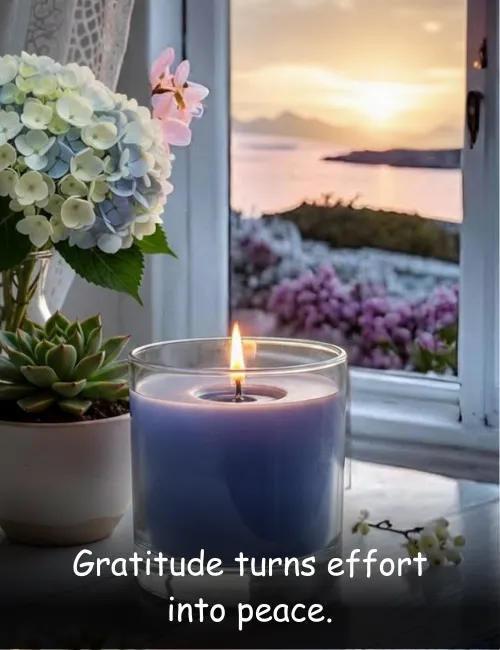 Gratitude turns effort into peace.