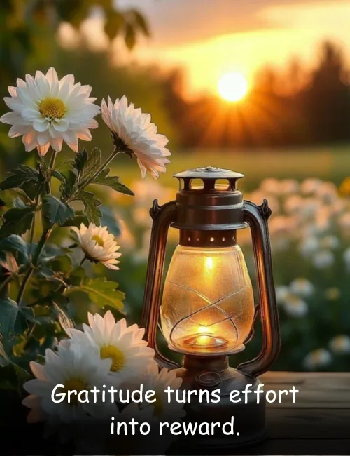 Gratitude turns effort into reward.