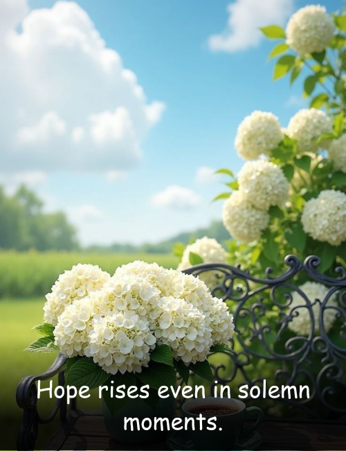 Hope rises even in solemn moments.