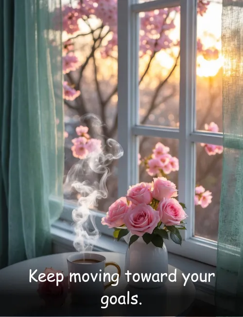 Keep moving toward your goals.