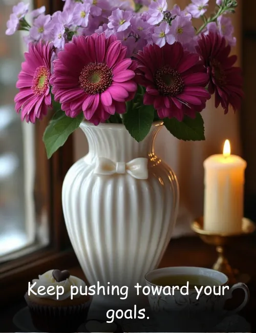 Keep pushing toward your goals.