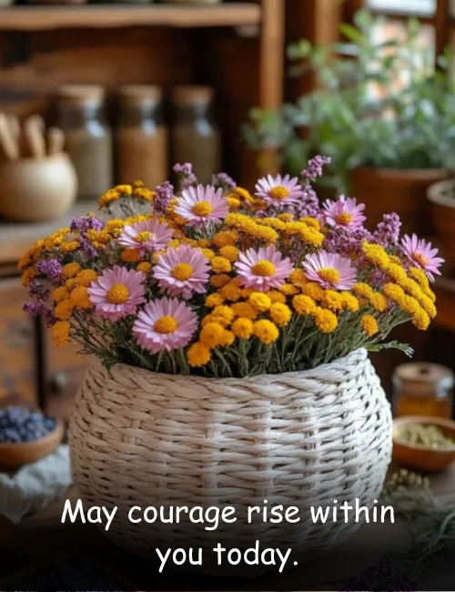 May courage rise within you today.
