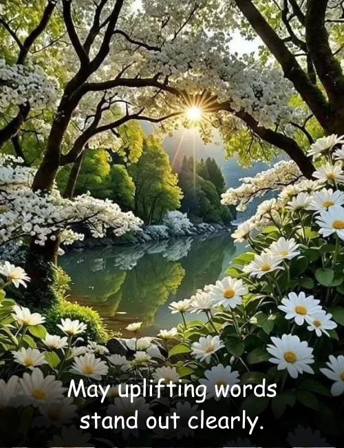 May uplifting words stand out clearly.