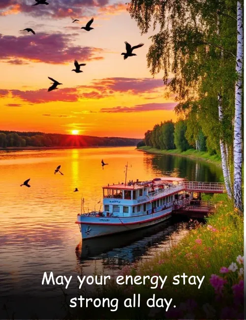 May your energy stay strong all day.
