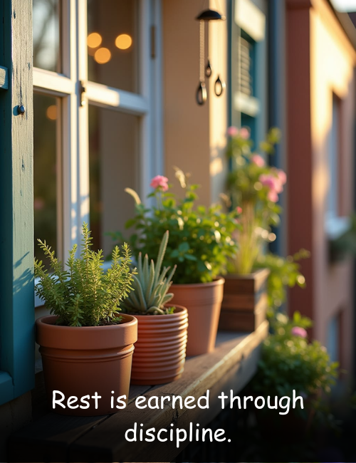 Rest is earned through discipline.