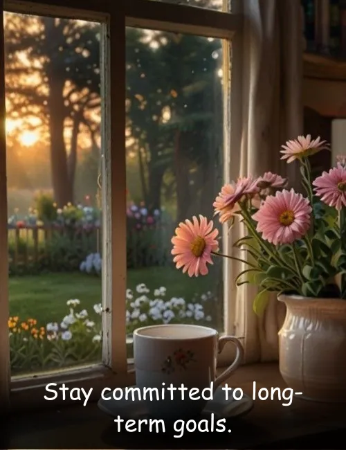 Stay committed to long-term goals.