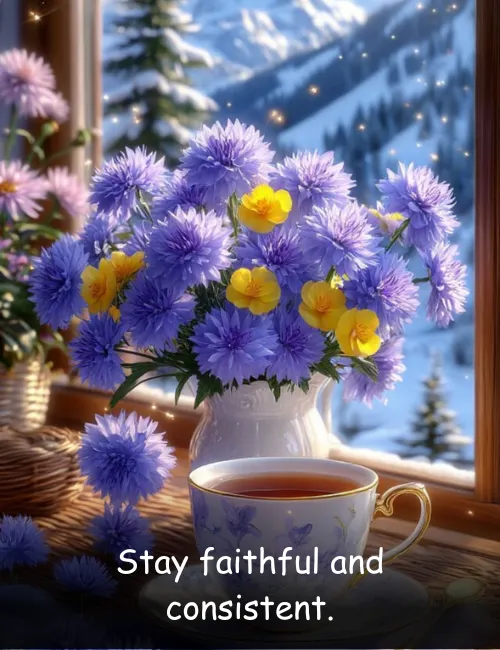 Stay faithful and consistent.