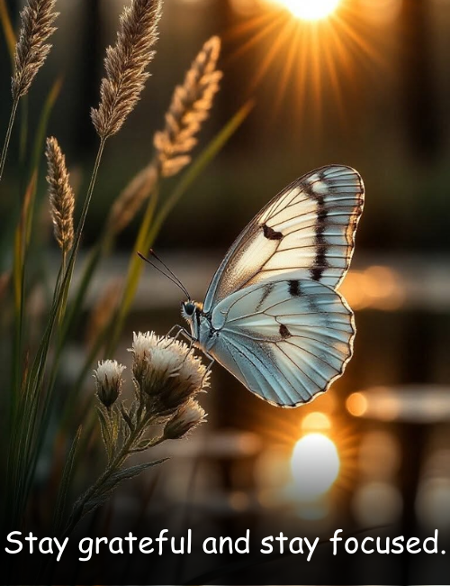 Stay grateful and stay focused.