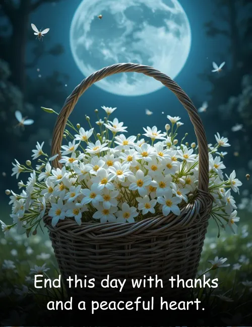 End this day with thanks and a peaceful heart