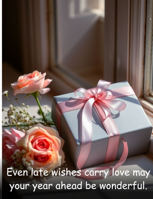 Even late wishes carry love may your year ahead be wonderful