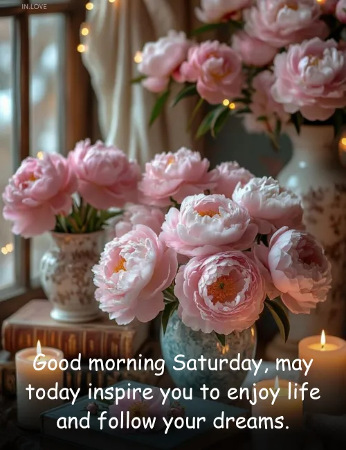 Good morning Saturday, may today inspire you to enjoy life and follow your dreams.