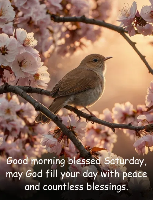Good morning blessed Saturday, may God fill your day with peace and countless blessings.