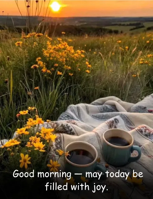  Good morning — may today be filled with joy.