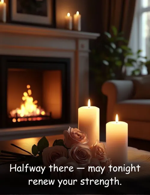 Halfway there — may tonight renew your strength