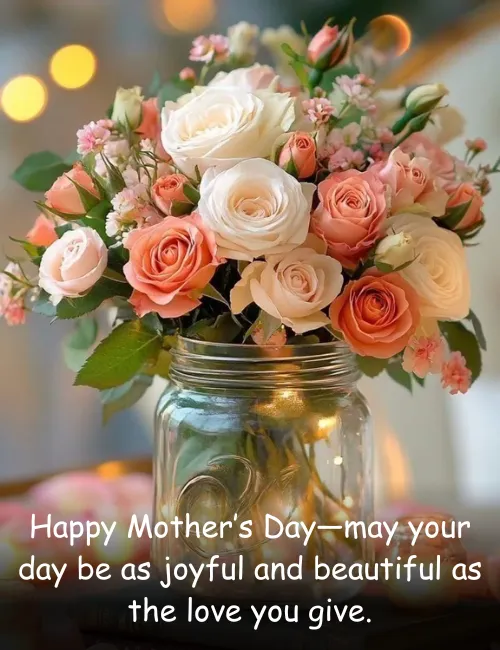 Happy Mother’s Day may your day be as joyful and beautiful as the love you give