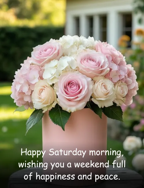 Happy Saturday morning, wishing you a weekend full of happiness and peace.