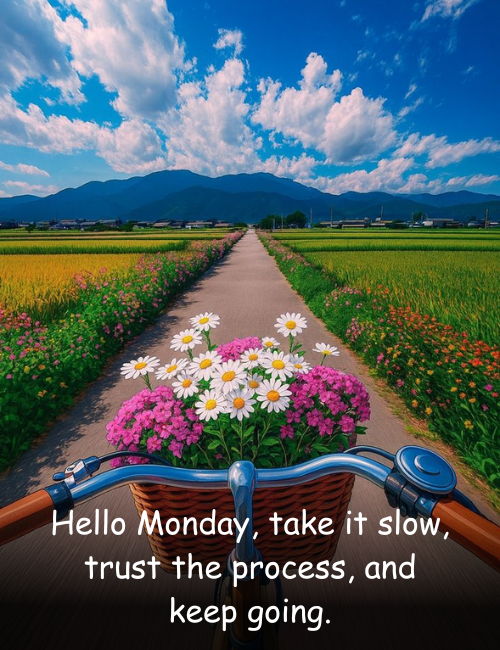 Hello Monday, take it slow, trust the process, and keep going