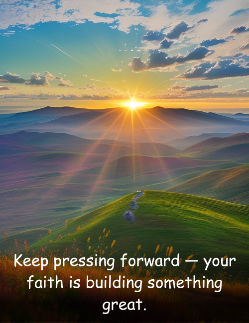 Keep pressing forward — your faith is building something great