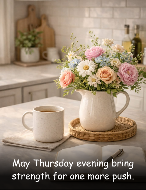 May Thursday evening bring strength for one more push