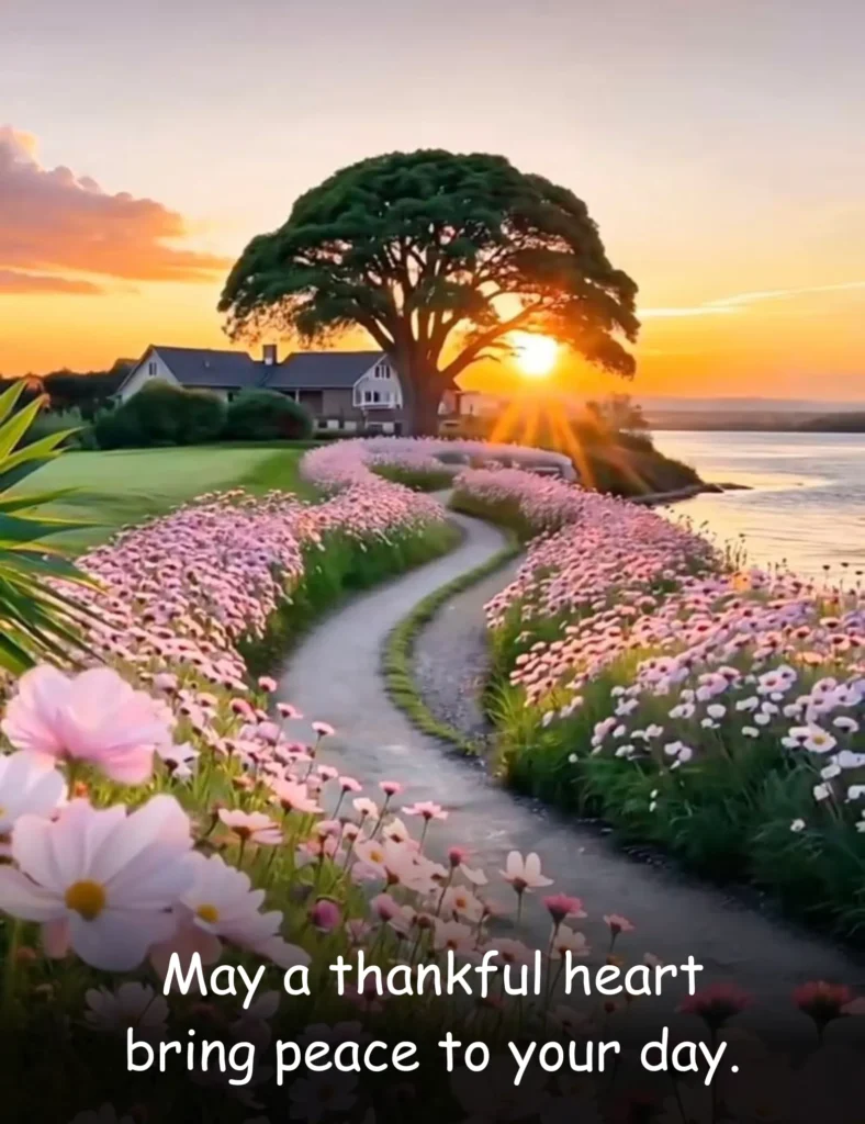 May a thankful heart bring peace to your day.