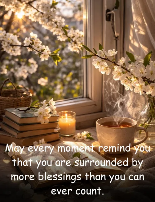 May every moment remind you that you are surrounded by more blessings than you can ever count.
