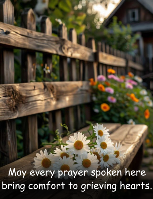 May every prayer spoken here bring comfort to grieving hearts