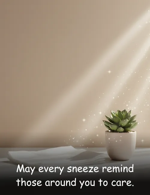 May every sneeze remind those around you to care.