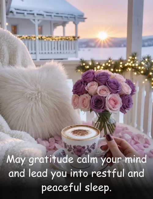May gratitude calm your mind and lead you into restful and peaceful sleep.