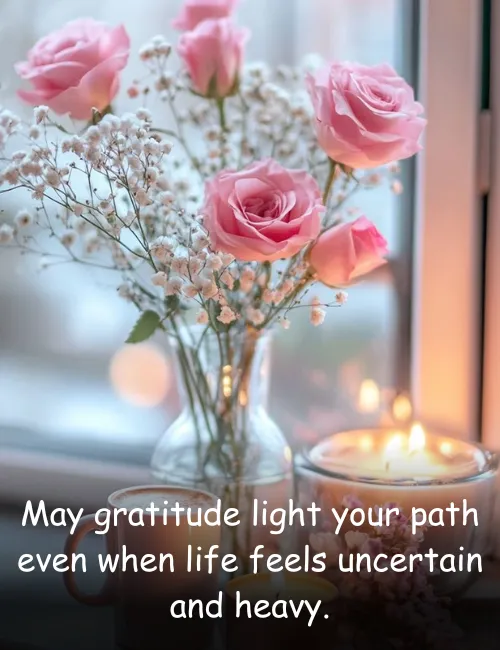 May gratitude light your path even when life feels uncertain and heavy.