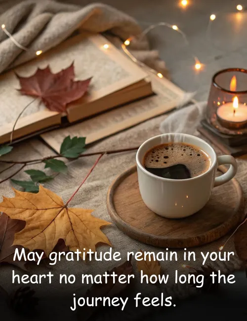 May gratitude remain in your heart no matter how long the journey feels.