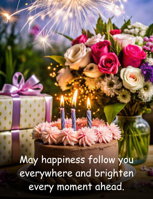 May happiness follow you everywhere and brighten every moment ahead