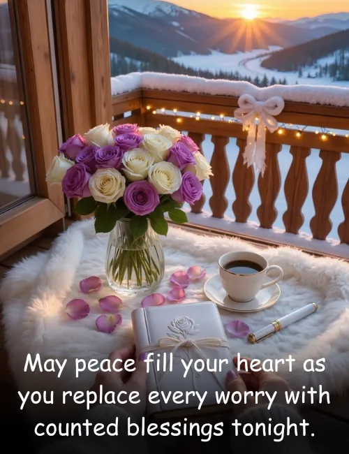 May peace fill your heart as you replace every worry with counted blessings tonight.