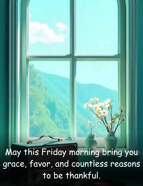 May this Friday morning bring you grace, favor, and countless reasons to be thankful.
