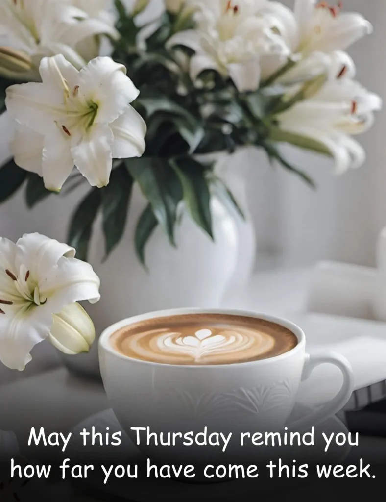 May this Thursday remind you how far you have come this week.