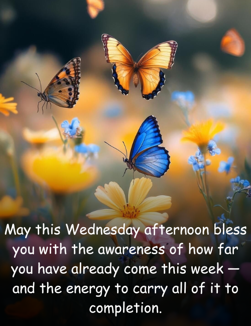 May this Wednesday afternoon bless you with the awareness of how far you have already come this week — and the energy to carry all of it to completion