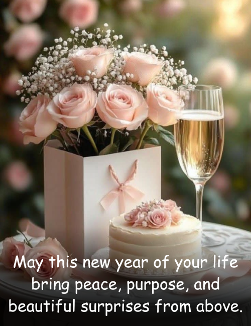 May this new year of your life bring peace, purpose, and beautiful surprises from above