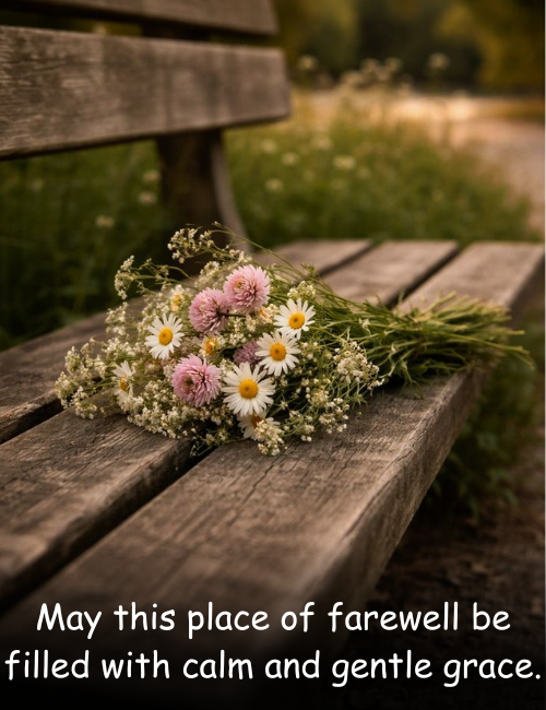May this place of farewell be filled with calm and gentle grace
