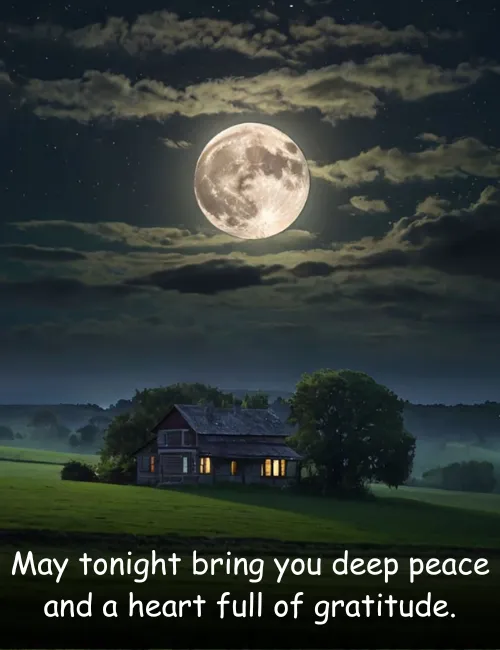 May tonight bring you deep peace and a heart full of gratitude
