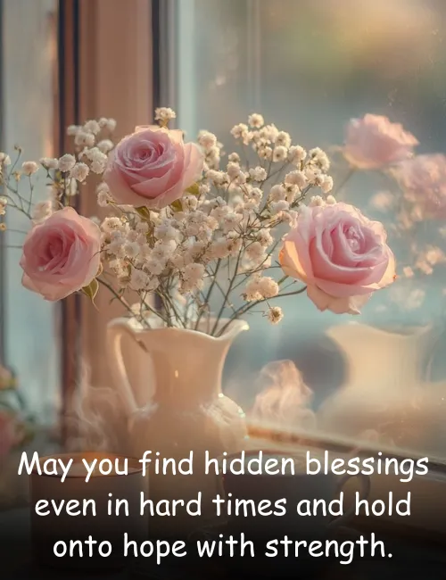 May you find hidden blessings even in hard times and hold onto hope with strength.