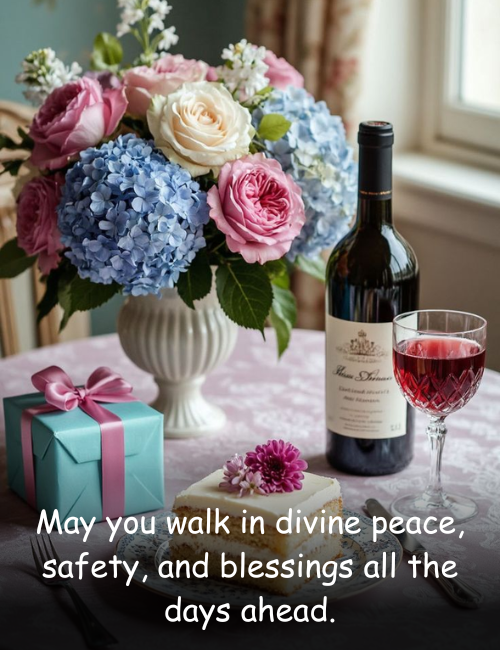 May you walk in divine peace, safety, and blessings all the days ahead