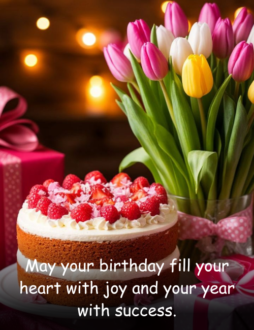May your birthday fill your heart with joy and your year with success