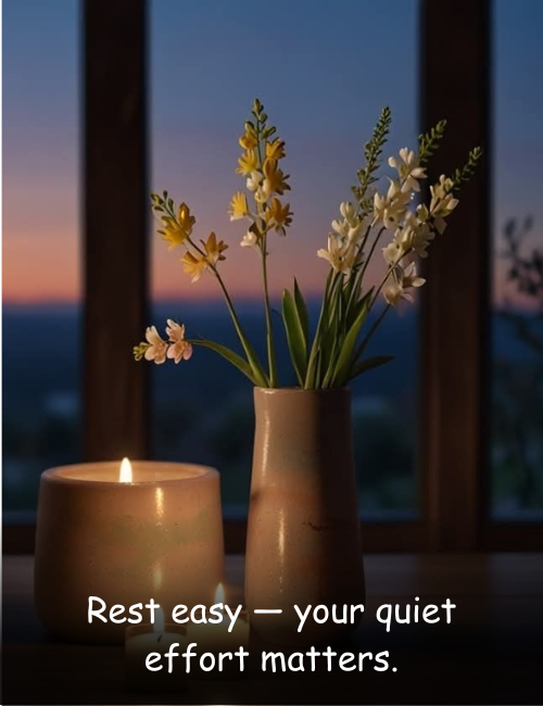 Rest easy — your quiet effort matters