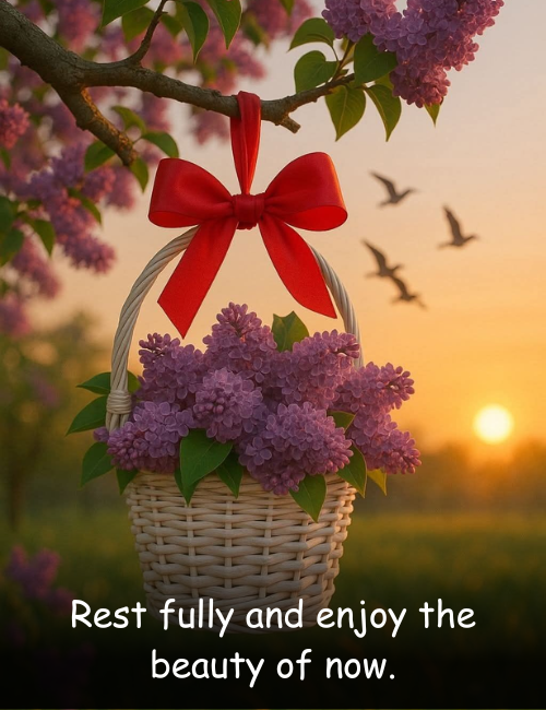 Rest fully and enjoy the beauty of now