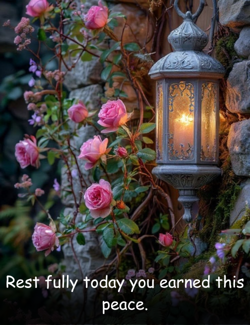 Rest fully today you earned this peace
