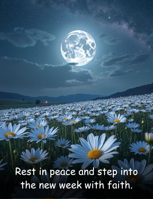 Rest in peace and step into the new week with faith