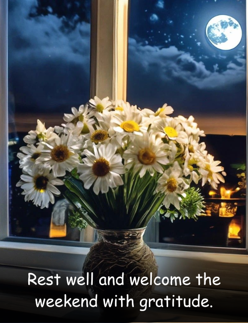 Rest well and welcome the weekend with gratitude